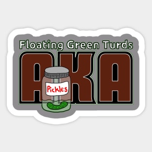 Floating Green Pickles Sticker